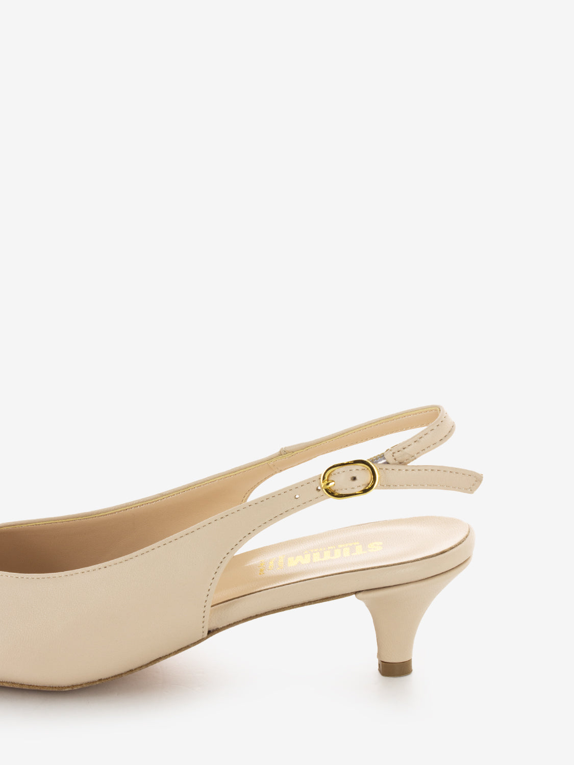 Slingback a punta con centurino beige