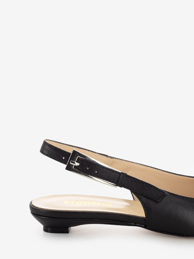STIMM - Slingback a punta con tacco basso nero