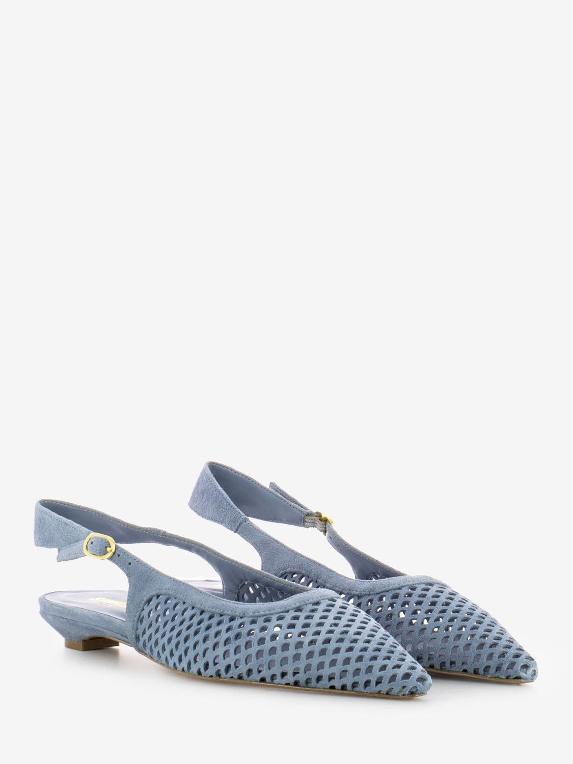 Slingback bassa a punta traforata avio