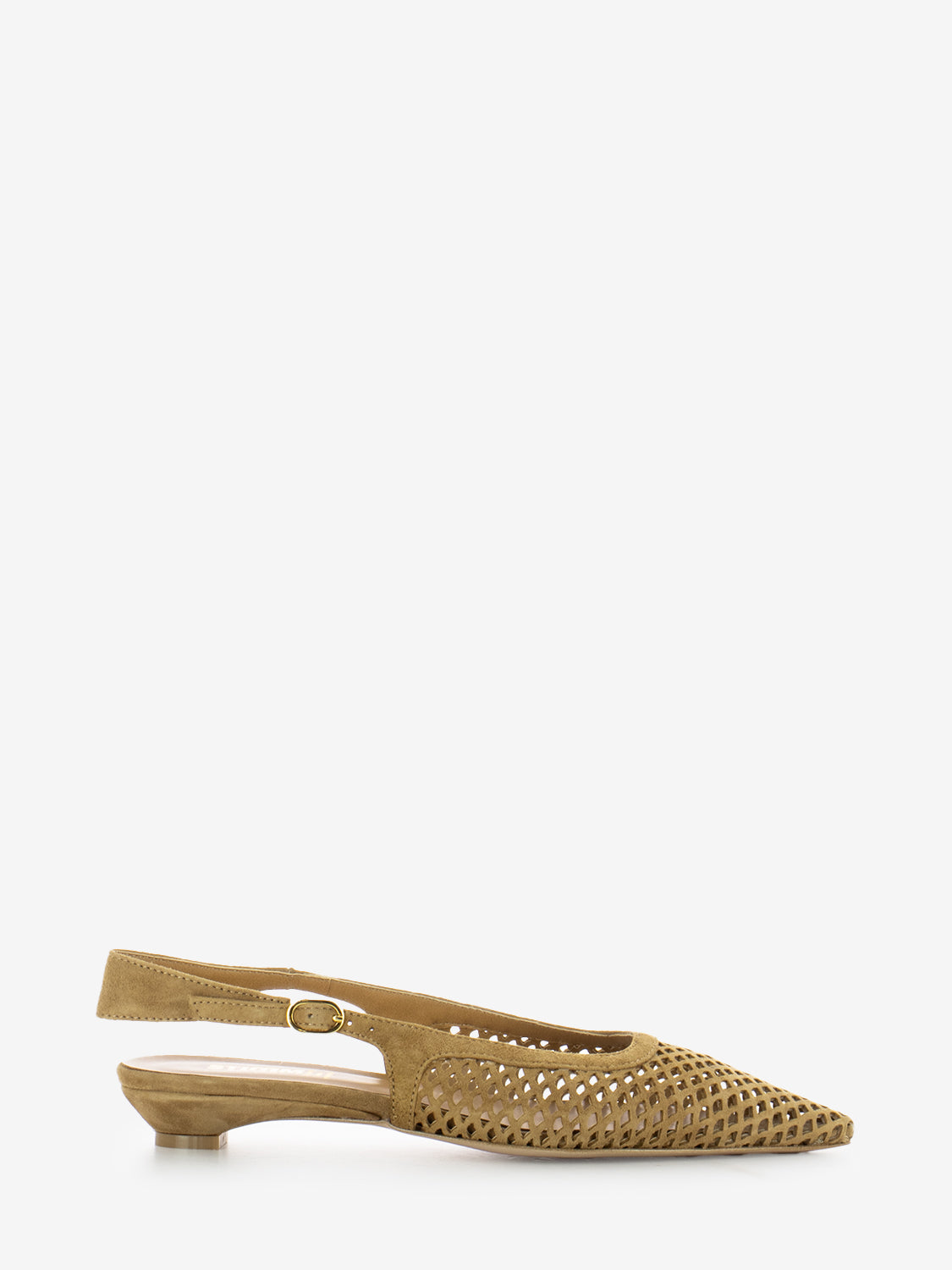 Slingback bassa a punta traforata camel