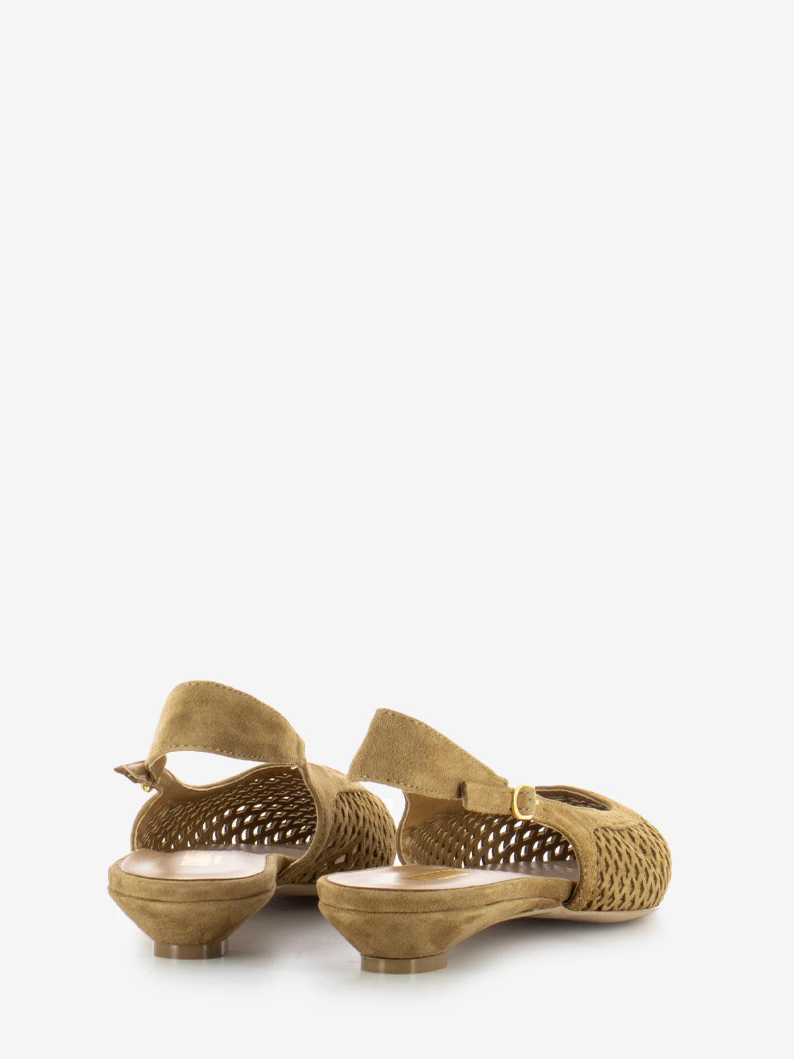 Slingback bassa a punta traforata camel