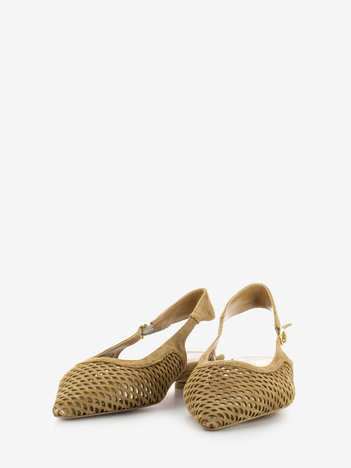 Slingback bassa a punta traforata camel
