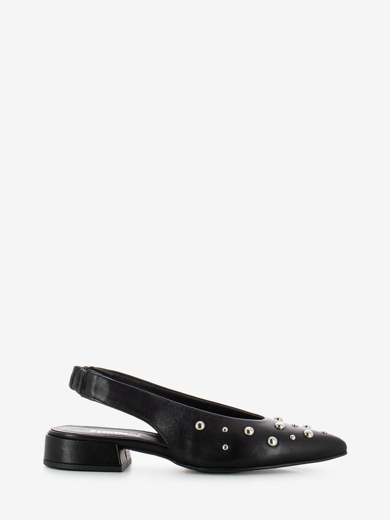 STIMM - Slingback basse con borchie nero