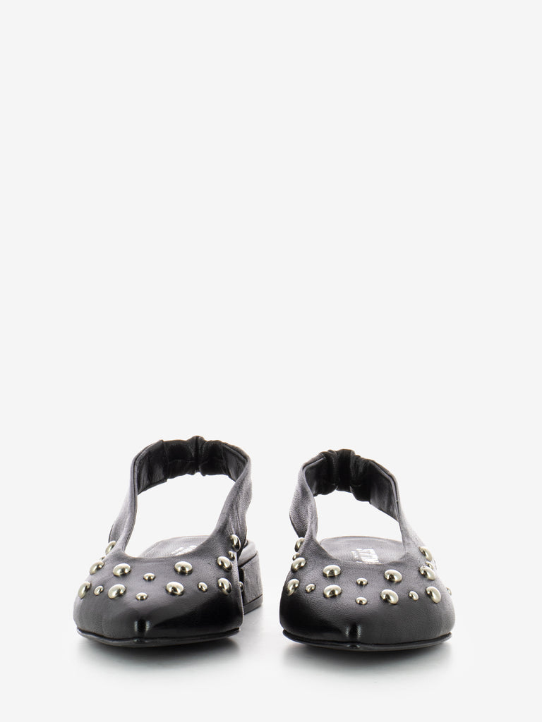 STIMM - Slingback basse con borchie nero