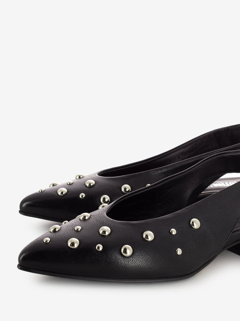 STIMM - Slingback basse con borchie nero