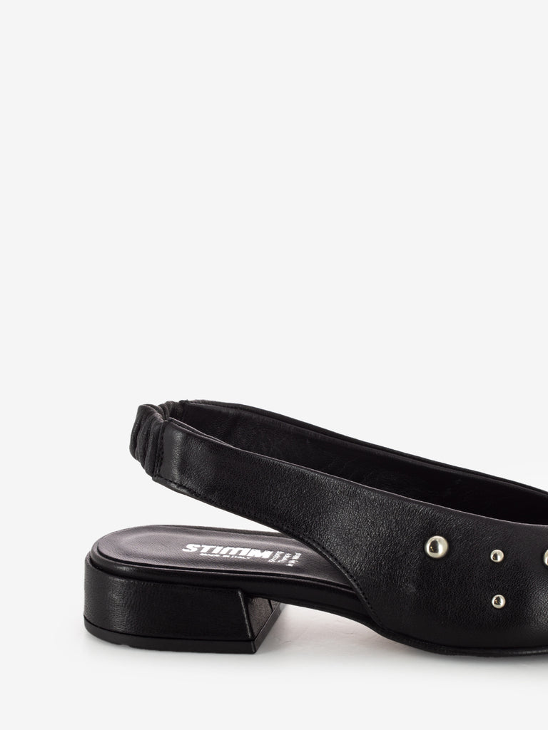 STIMM - Slingback basse con borchie nero
