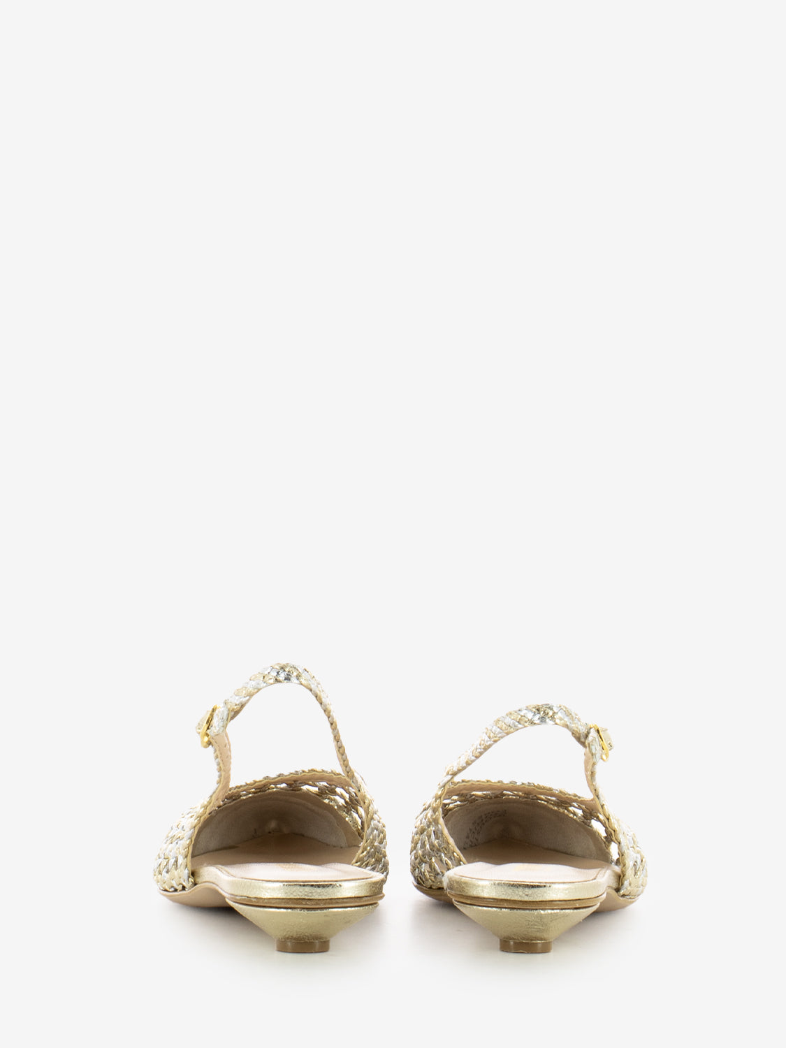 Slingback intreccio oro