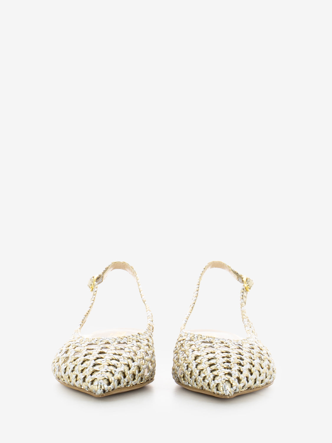 Slingback intreccio oro