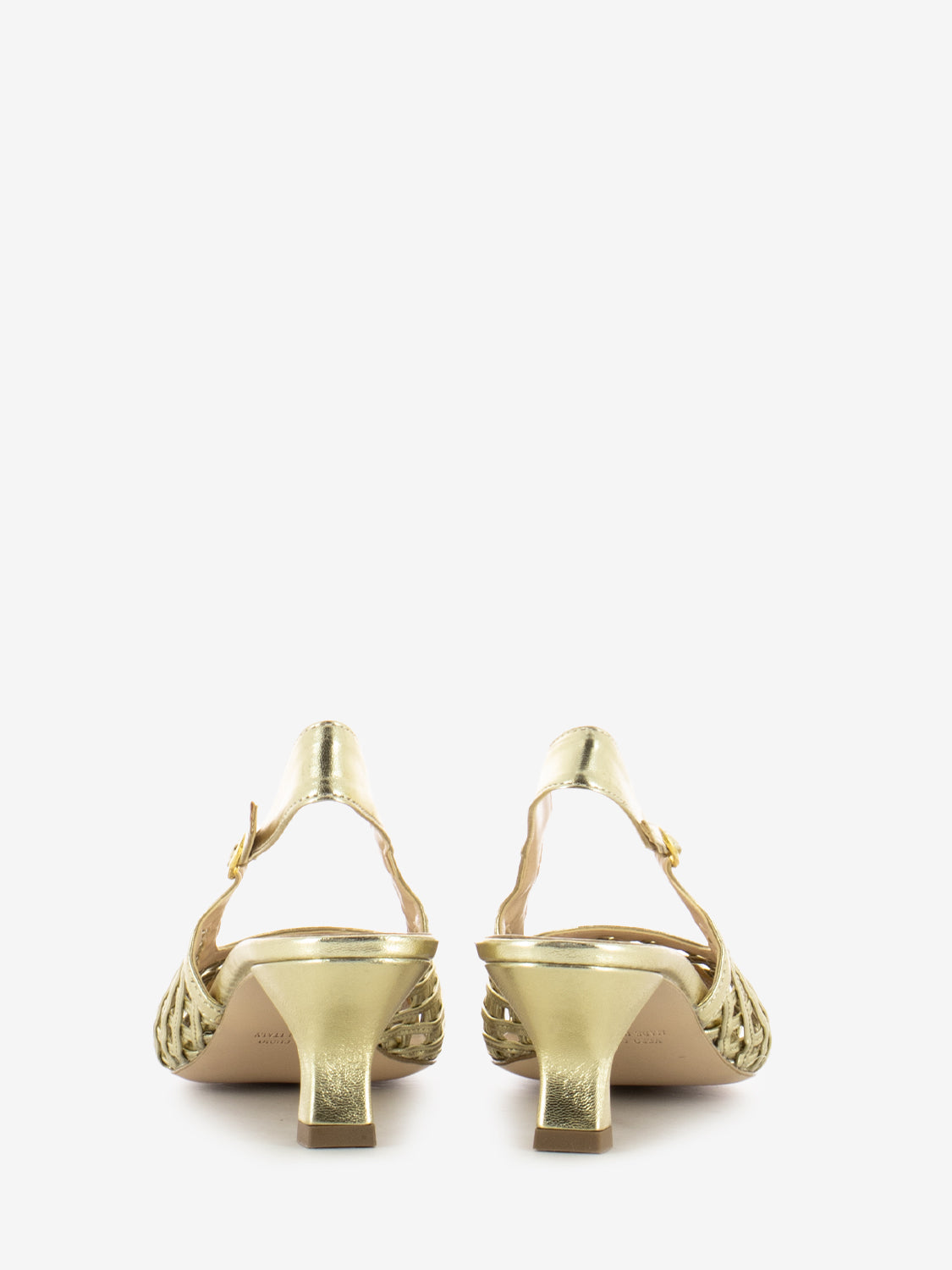 Slingback traforata platino laminato