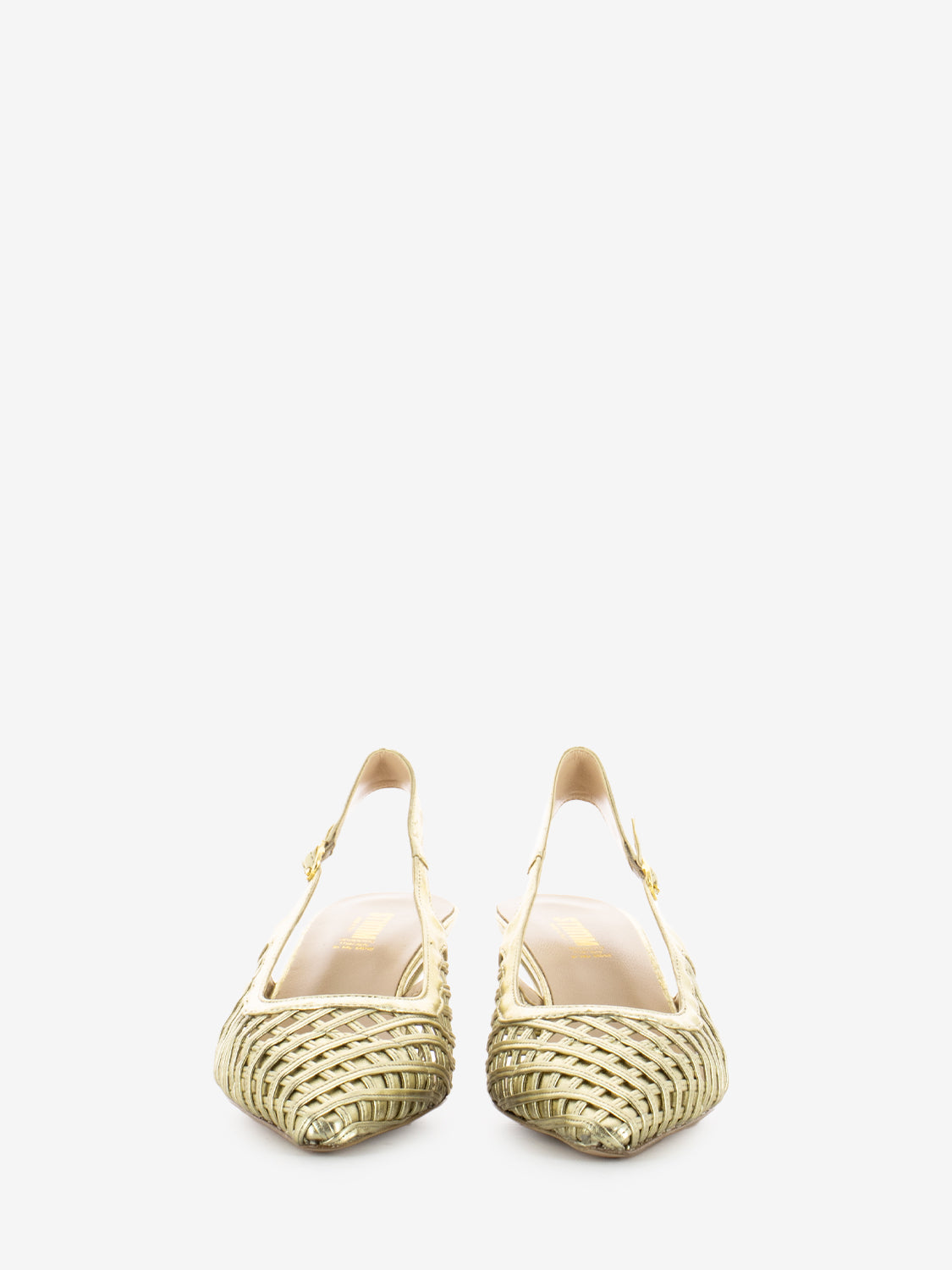 Slingback traforata platino laminato