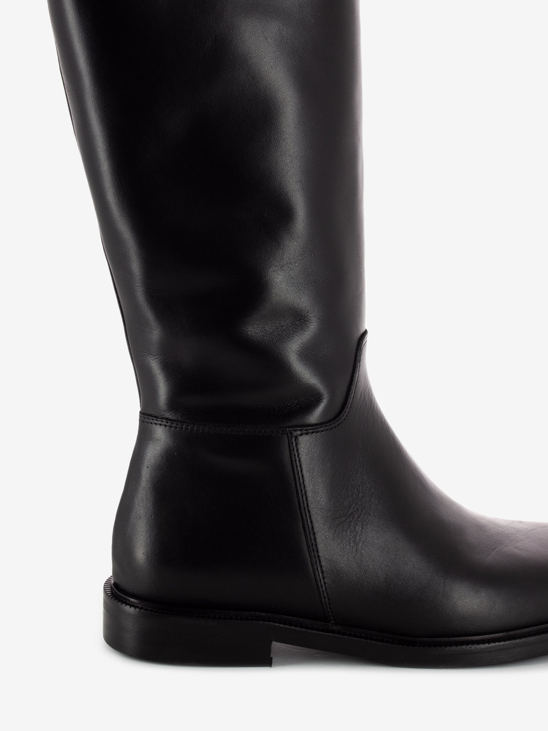 Stivali alti con zip in pelle neri