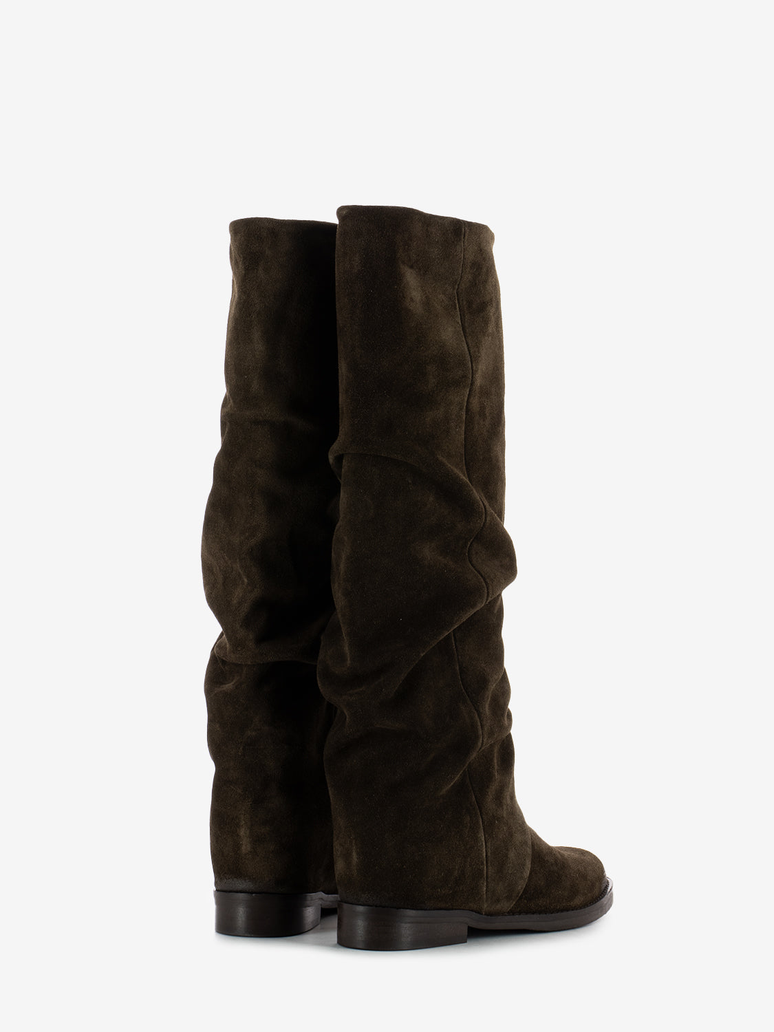 Stivali in camoscio slouchy marrone