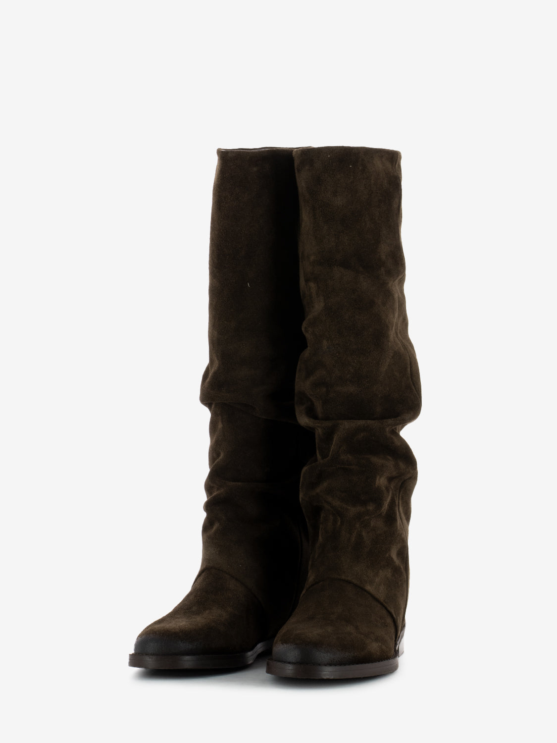 Stivali in camoscio slouchy marrone