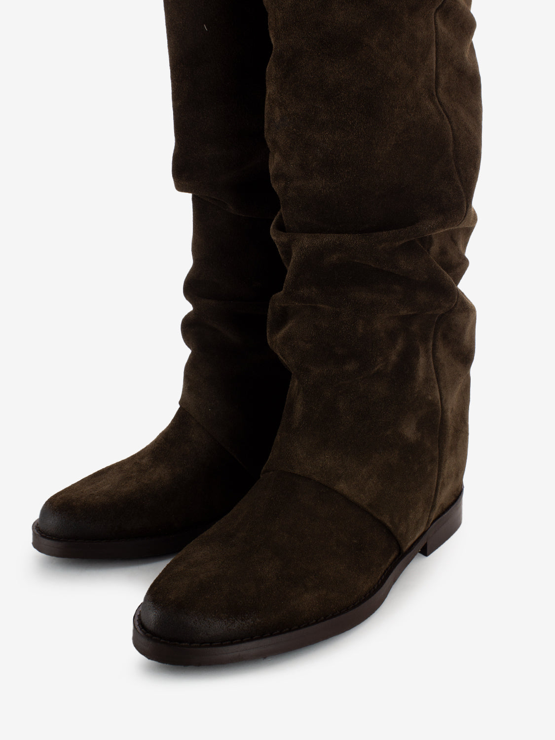 Stivali in camoscio slouchy marrone
