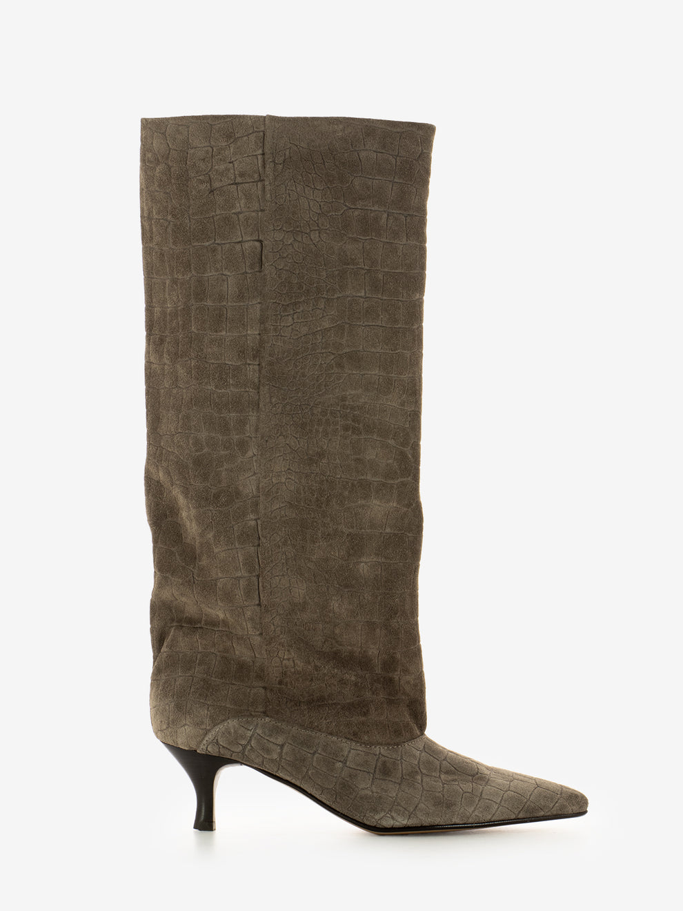 Stivali kitten camoscio cocco vigogna