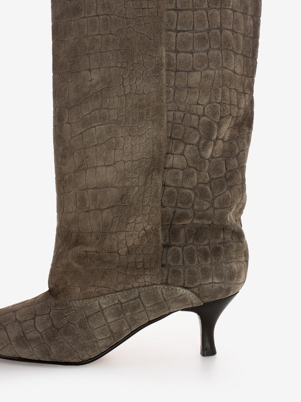 Stivali kitten camoscio cocco vigogna