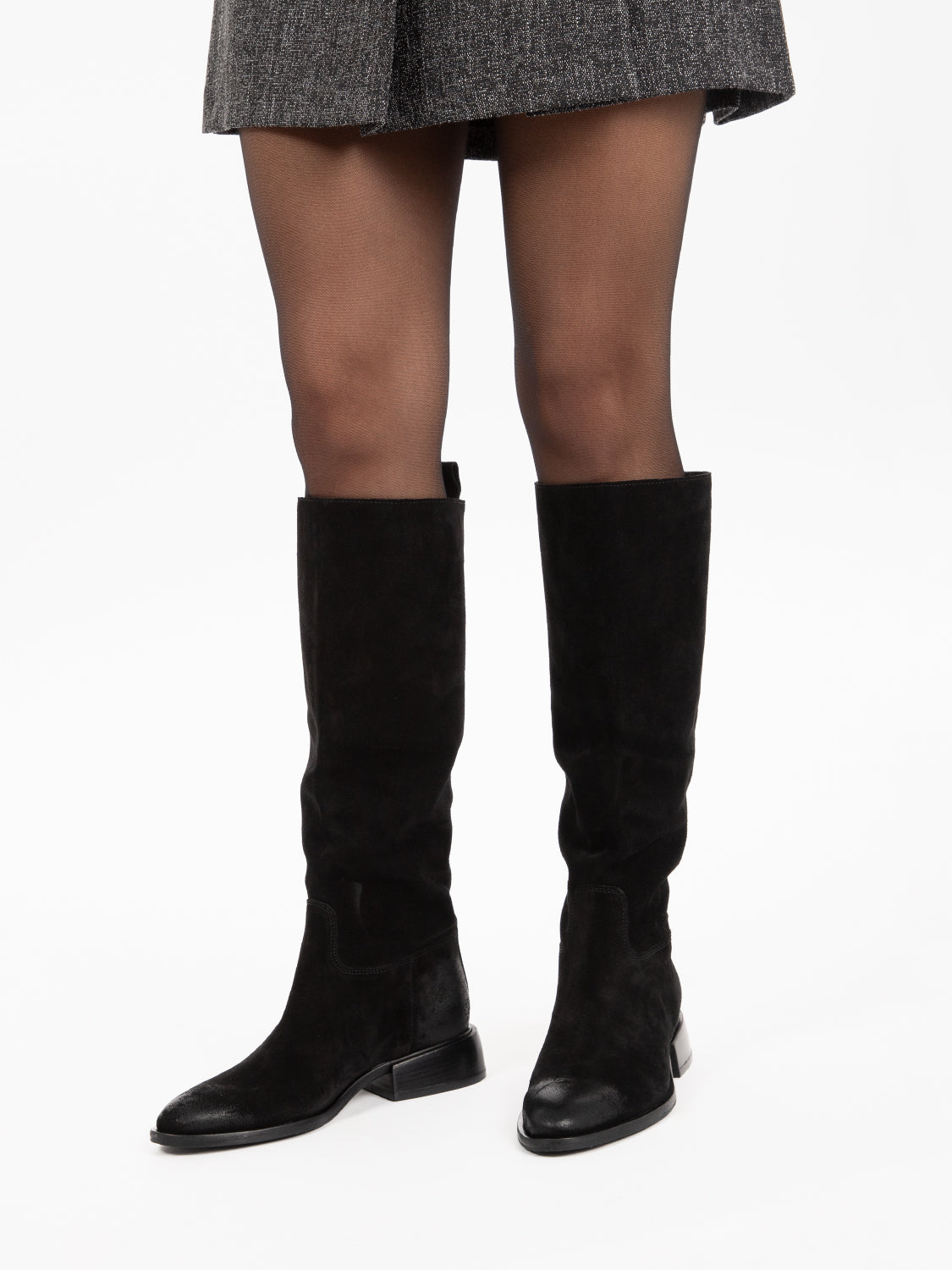 Stivali morbidi in camoscio nero