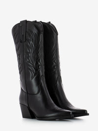 Stivali texani in pelle nero