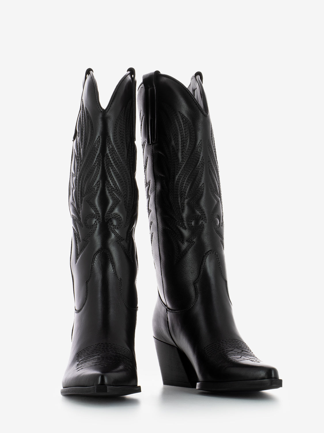 Stivali texani in pelle nero
