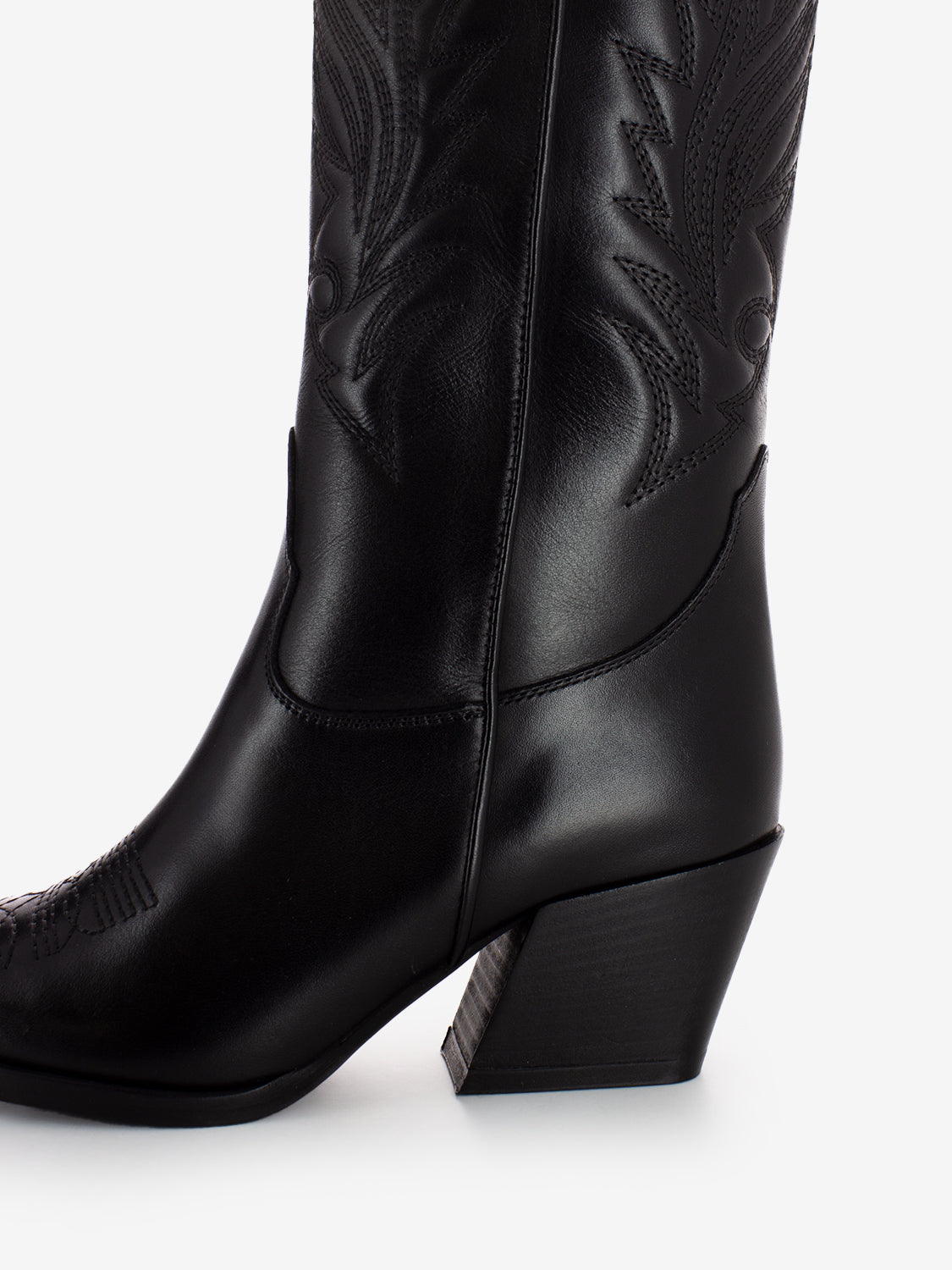 Stivali texani in pelle nero
