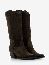Stivali texani in suede marroni
