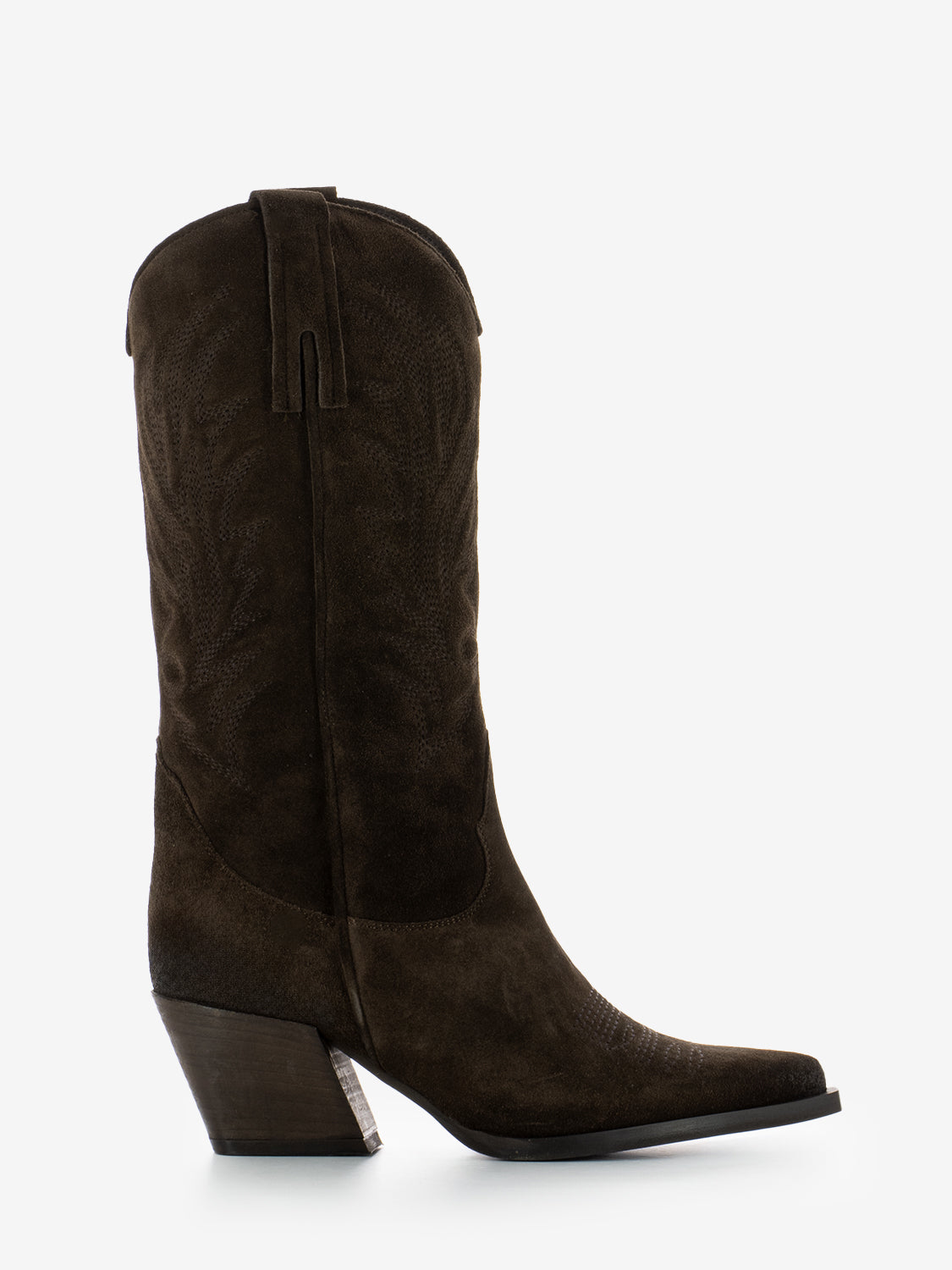 Stivali texani in suede marroni