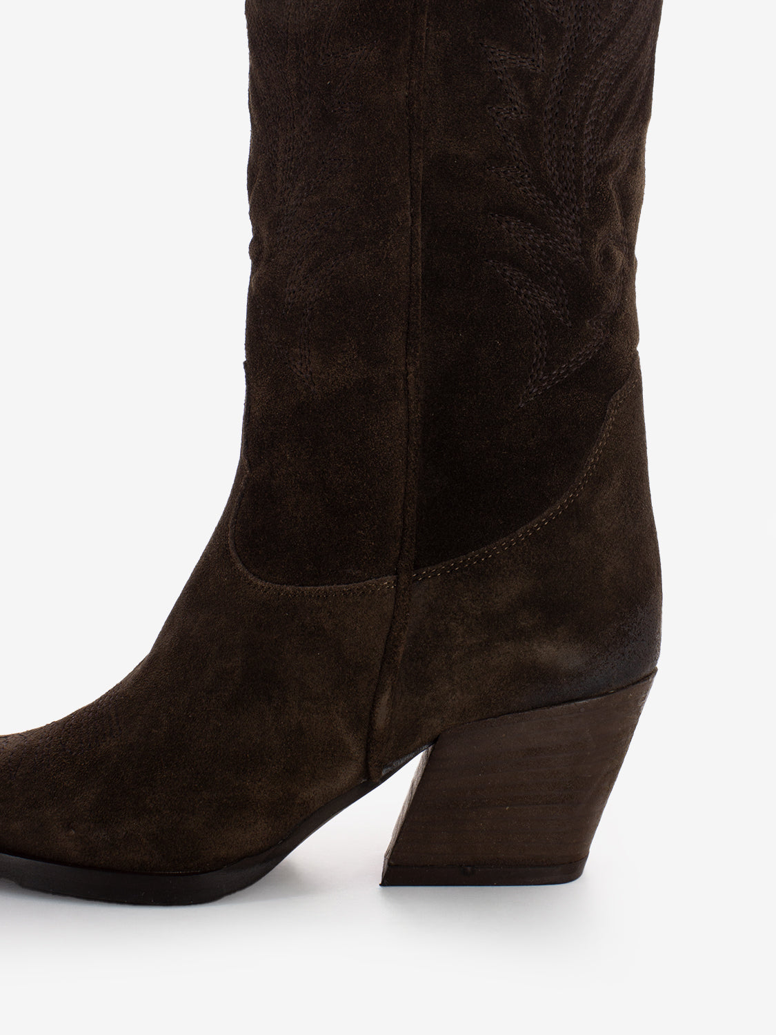 Stivali texani in suede marroni
