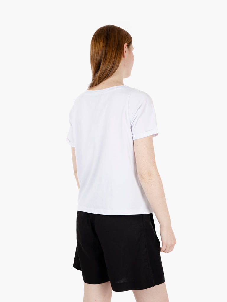 STIMM - T-shirt a scatola con taschino bianco