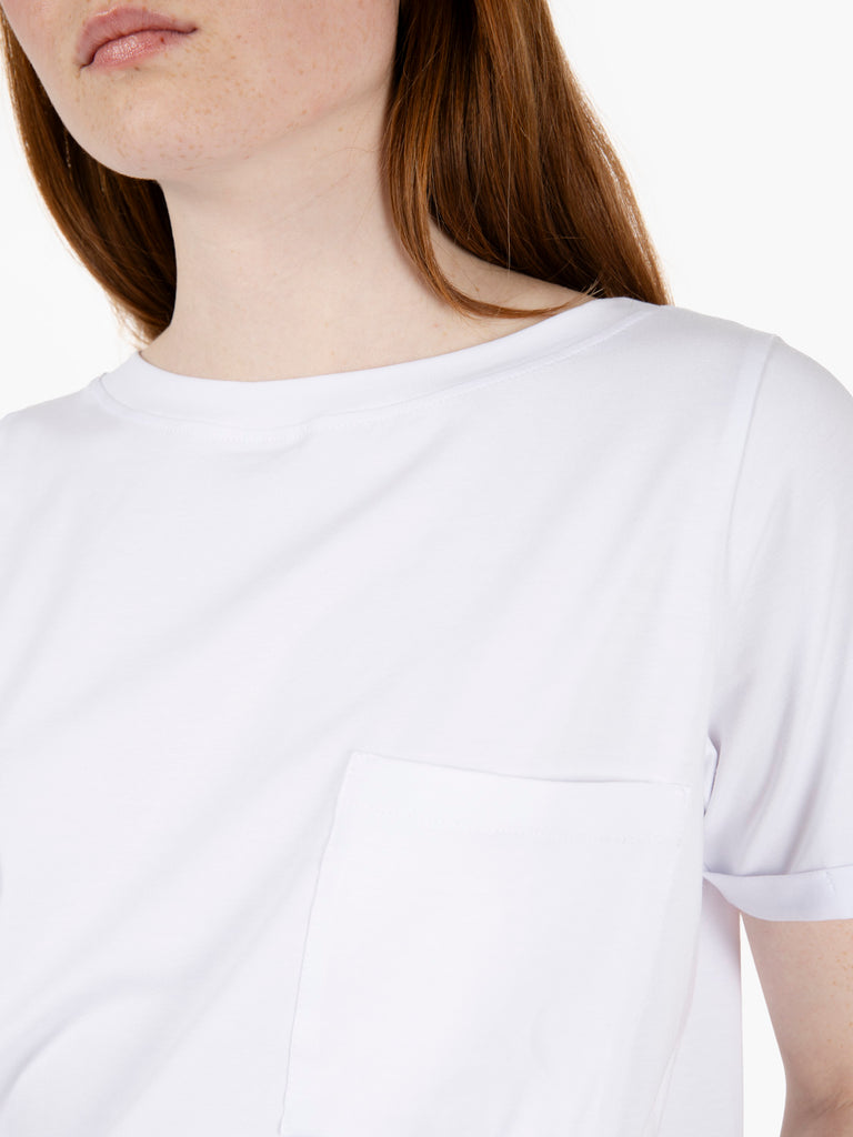 STIMM - T-shirt a scatola con taschino bianco