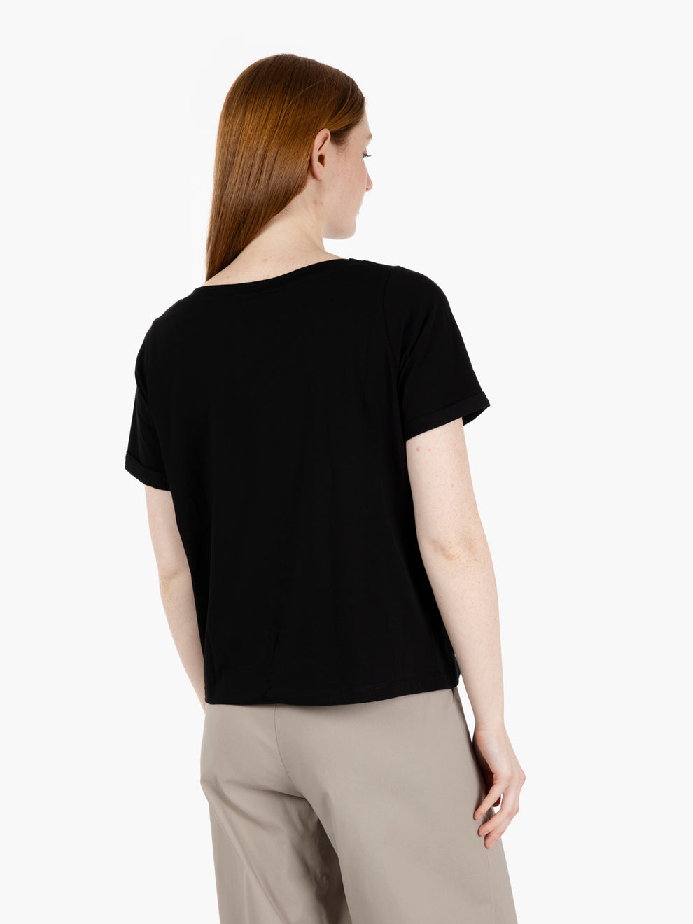 T-shirt a scatola con taschino nero