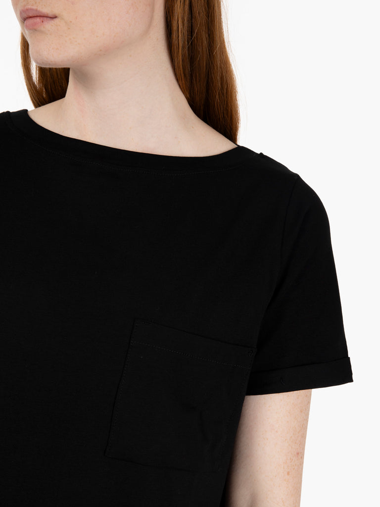 STIMM - T-shirt a scatola con taschino nero