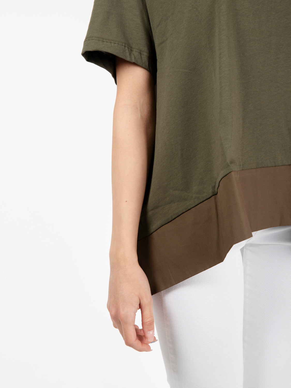 Green poplin bottom T-shirt