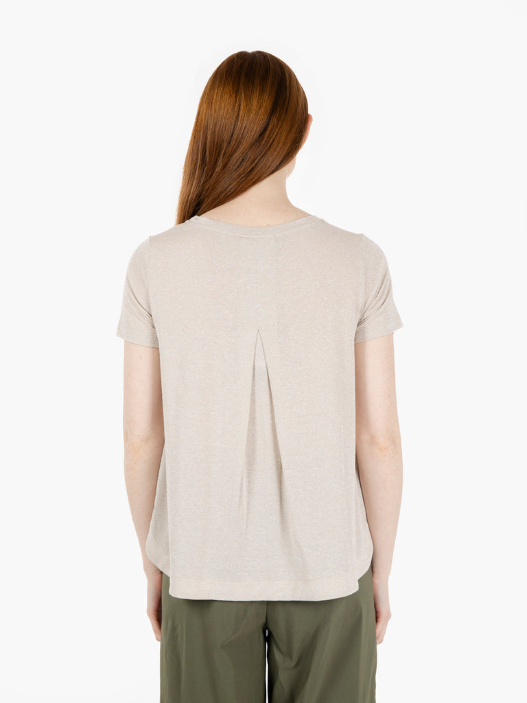 STIMM - T-shirt girocollo piega a cannoncino beige
