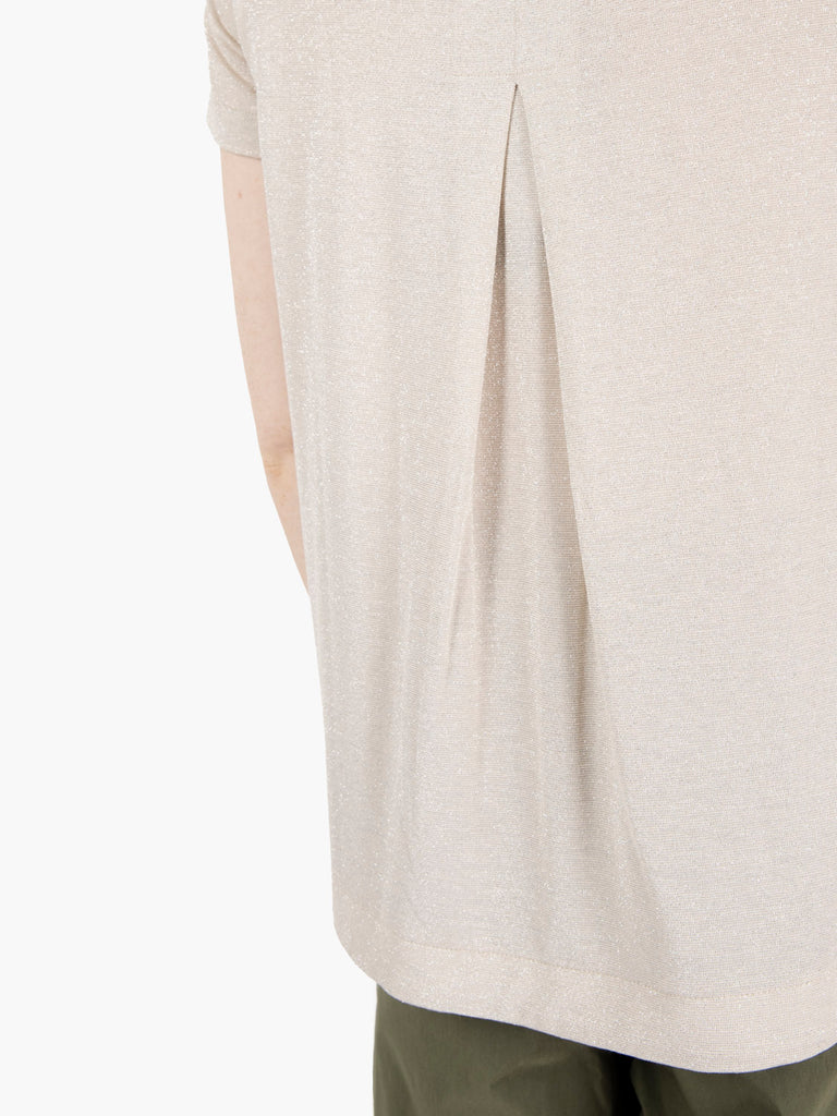 STIMM - T-shirt girocollo piega a cannoncino beige