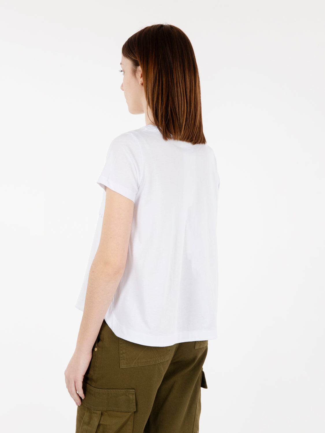 T-shirt girocollo tasca bianca