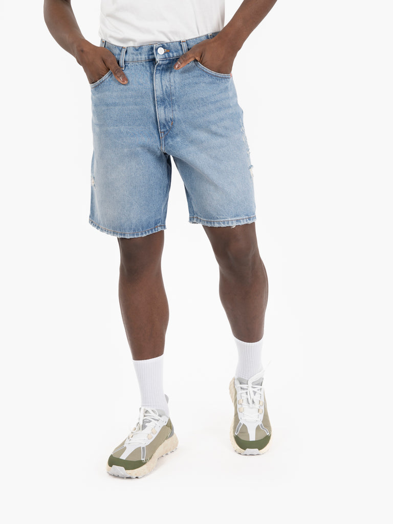 AMISH - Bermuda in denim Bernie azzurro