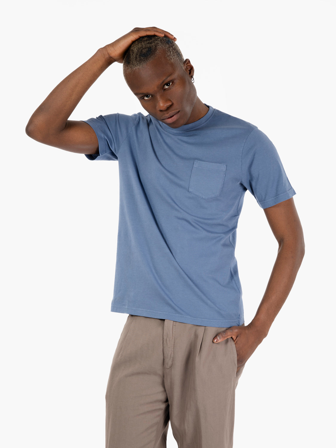 T-shirt in jersey blue denim