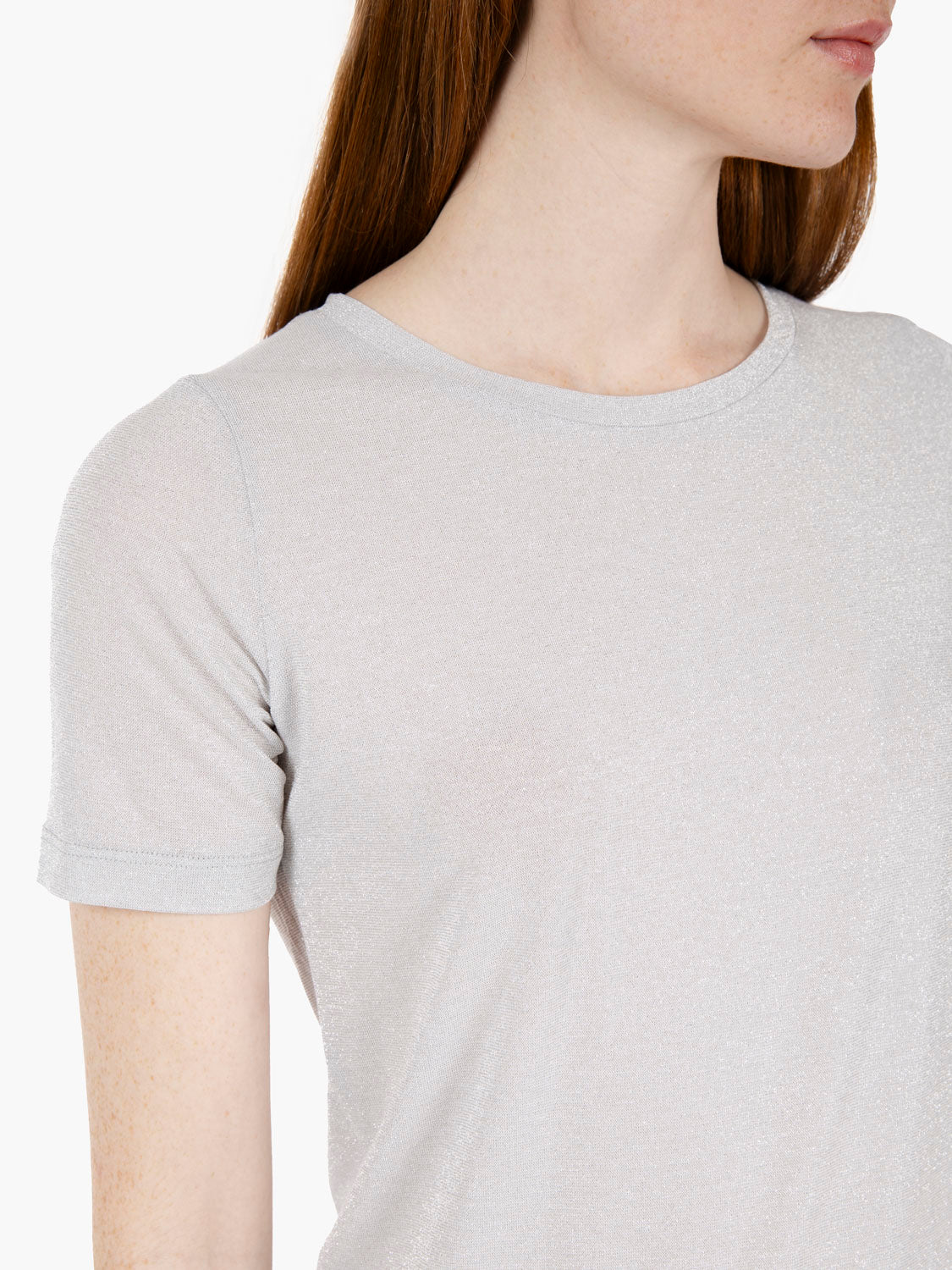 T-shirt in lurex argento