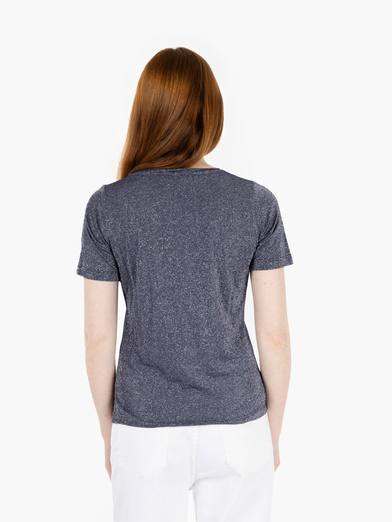 STIMM - T-shirt in lurex blu