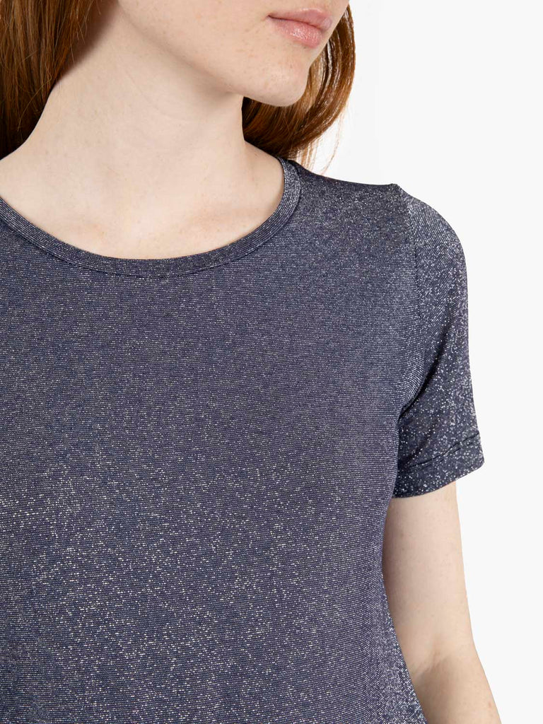 STIMM - T-shirt in lurex blu