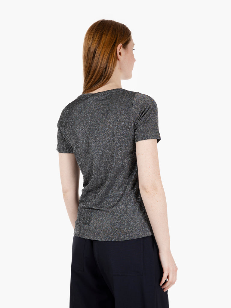 STIMM - T-shirt in lurex nero
