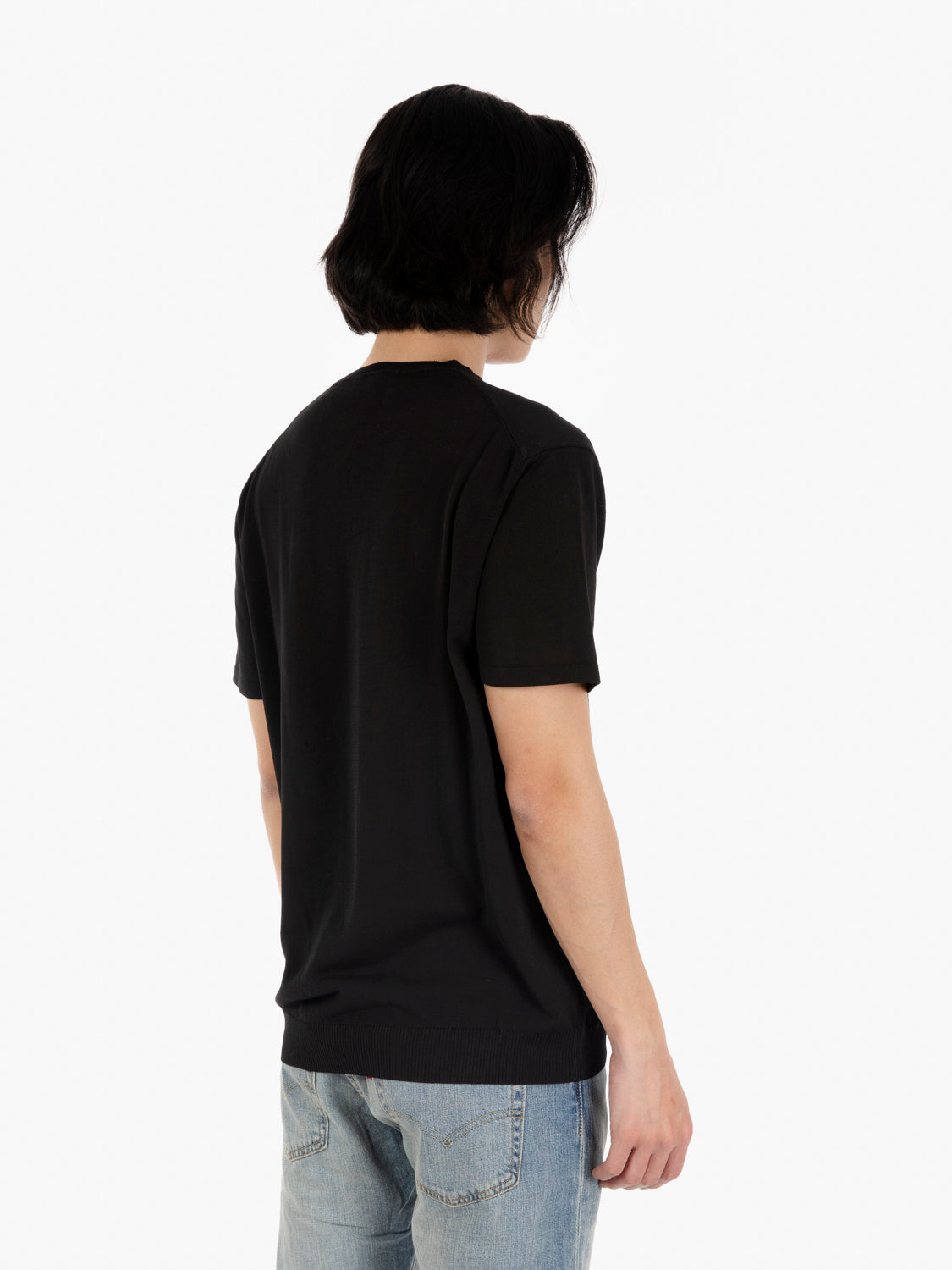 T-shirt in maglia cotone nero