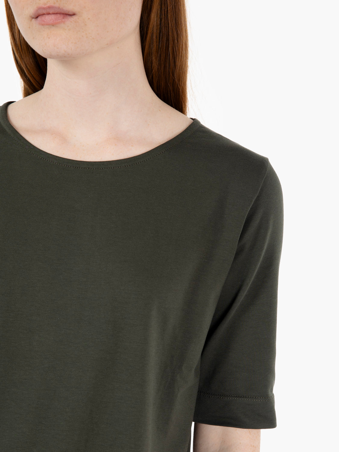 White military green 3/4 sleeve T-shirt