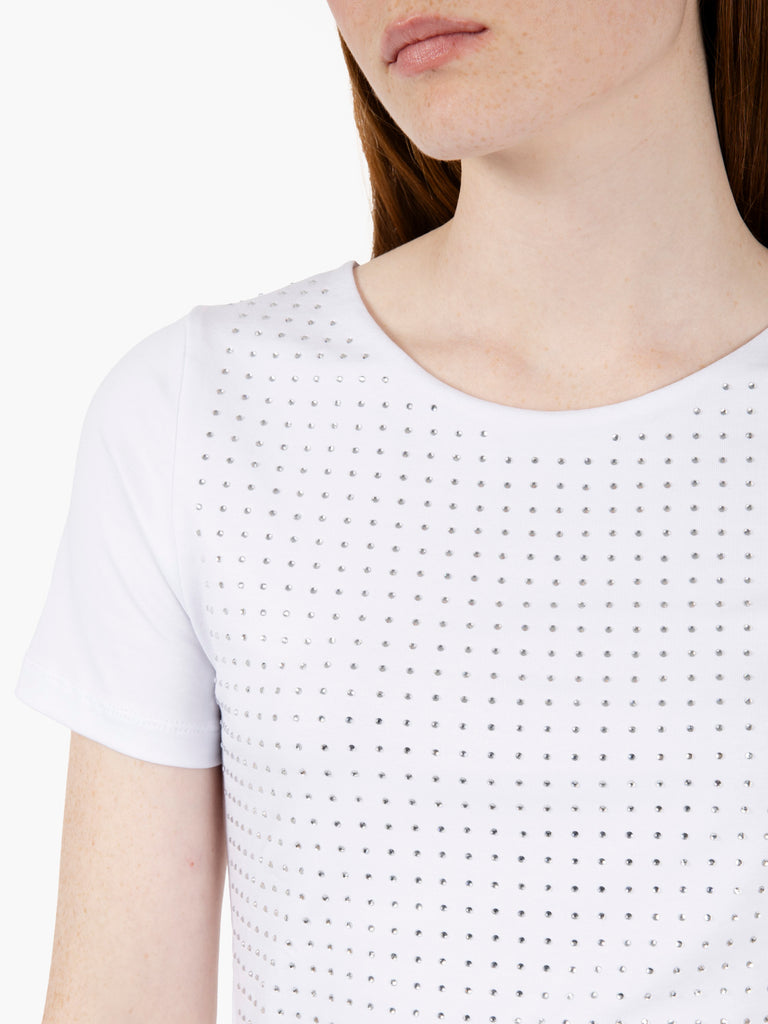 STIMM - T-shirt swarosky bianco camp