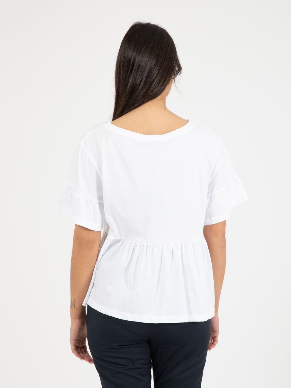 White Ruffle T-Shirt