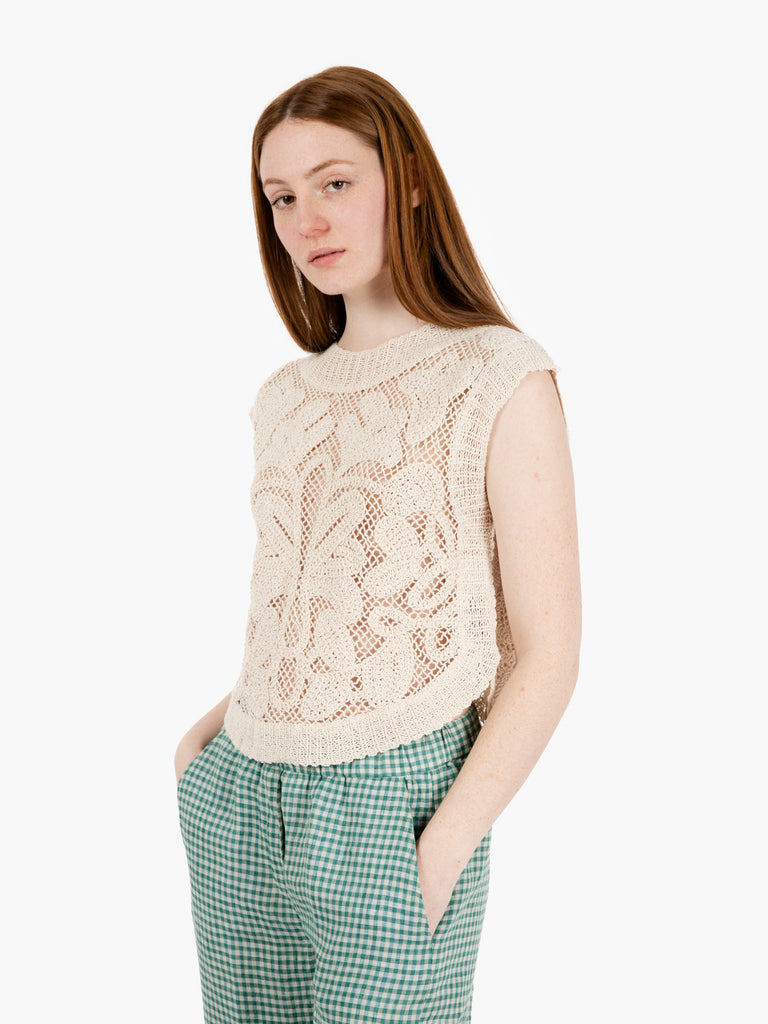 STIMM - Top crochet beige
