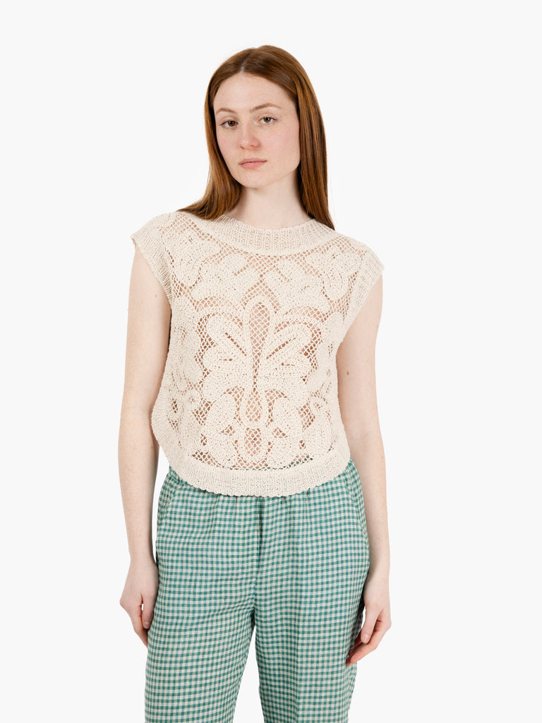 STIMM - Top crochet beige