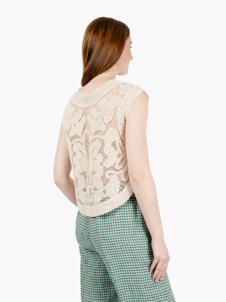 STIMM - Top crochet beige