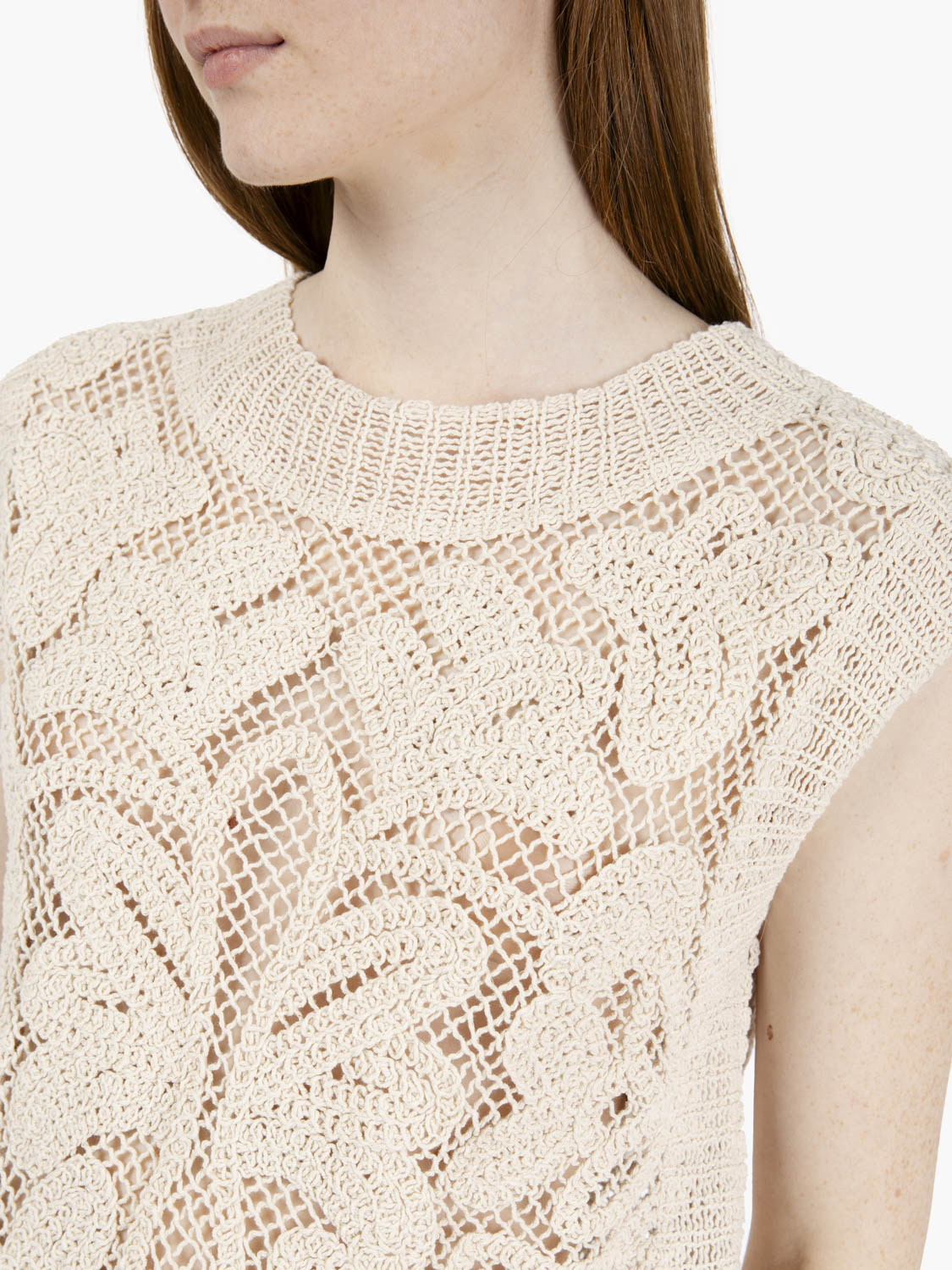 Beige crochet top