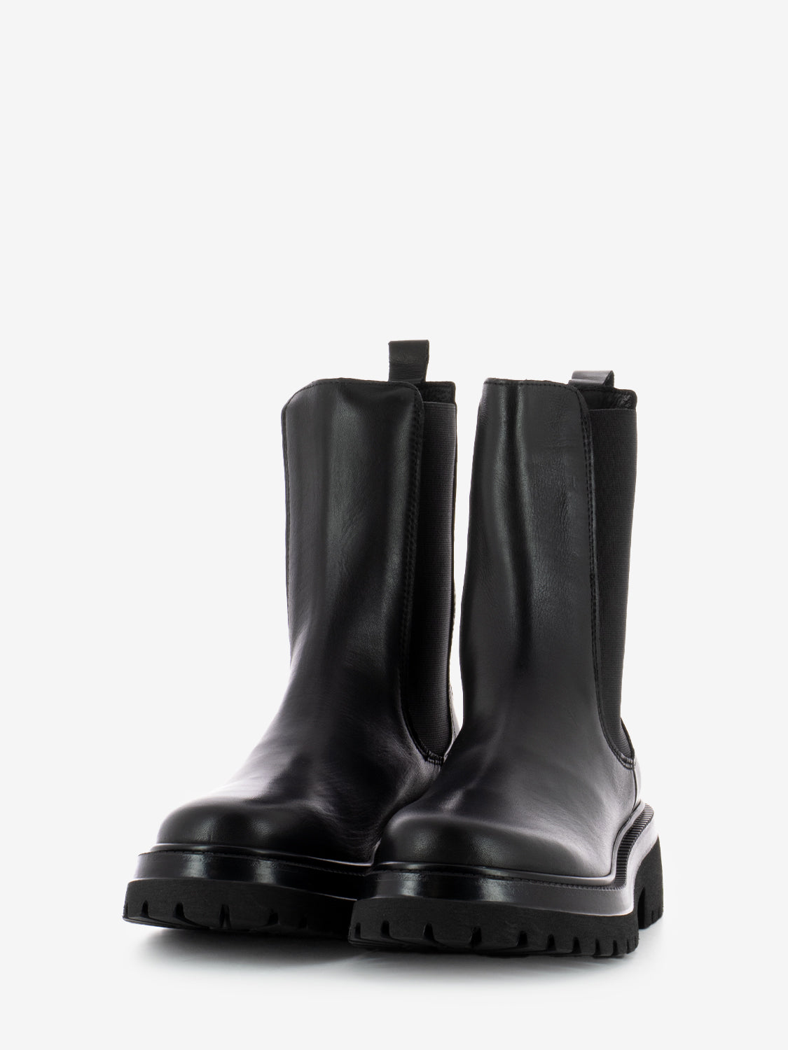 Tronchetti beatles in pelle nero